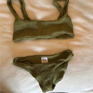 Hunza G Olive Green Bikini Set